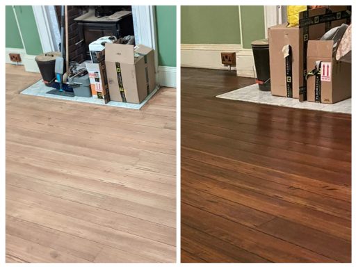 Pine Floor Sanding and Staining 